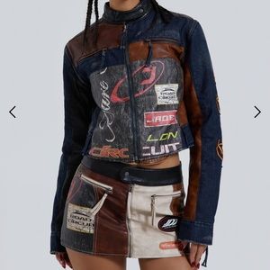 Jaded London DAYTONA ZIP OFF SLEEVE MOTO JACKET